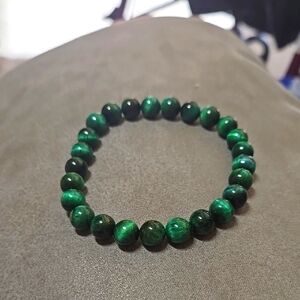 Green Tiger Eye Gemstone Bracelet.  B073